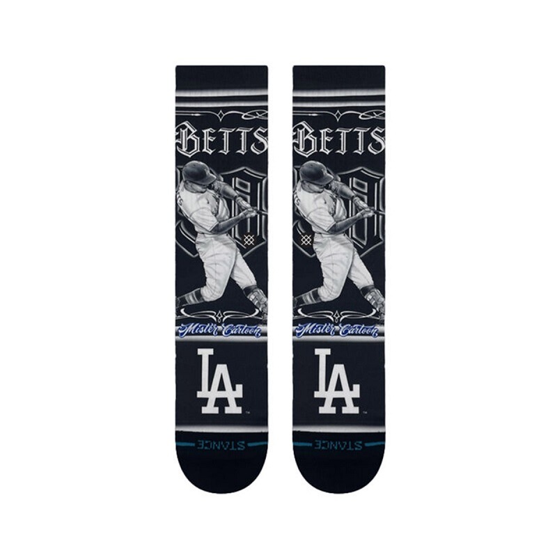 【Mister Cartoon x Dodgers】【ムーキー・ベッツ】STANCE 25SS スタンス BETTS CARTOON CREW BLACK A556B24BET#BLK A556B24BET-BLK ブラック