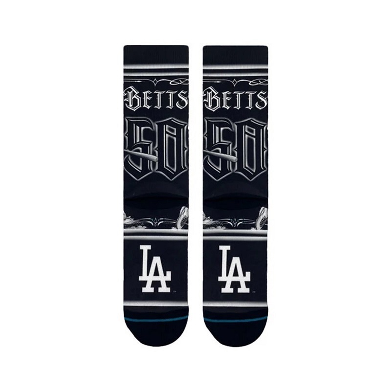 【Mister Cartoon x Dodgers】【ムーキー・ベッツ】STANCE 25SS スタンス BETTS CARTOON CREW BLACK A556B24BET#BLK A556B24BET-BLK ブラック