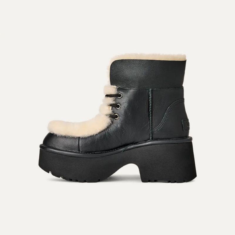 UGG 25AW 9/3 W ESMEE LEATHER LACE UP BLACK 1176110-BLK ブラック