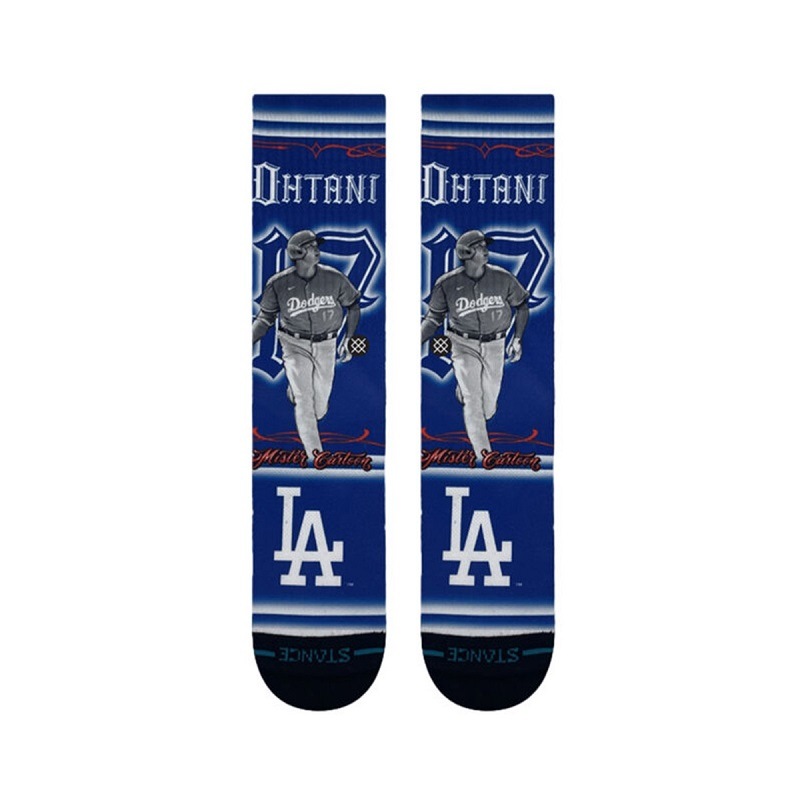 【Mister Cartoon x Dodgers】【大谷翔平】STANCE 25SS スタンス OHTANI CARTOON CREW BLUE A556B24OHT#BLU A556B24OHT-BLU ブルー