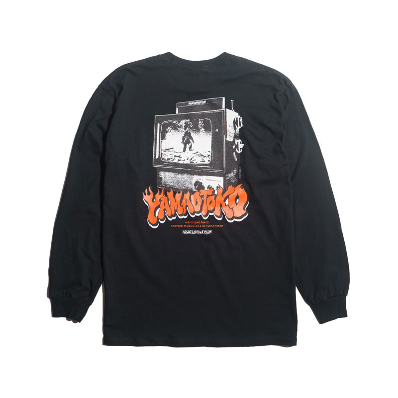 【ジャラーナ/UENO LEISURE CLUB/山男フットギア】【コラボTシャツ/ロンT】UENO LEISURE CLUB x YAMAOTOKO T-SHIRT L/S ULC-02LS ブラック ULC-02LS-BLK