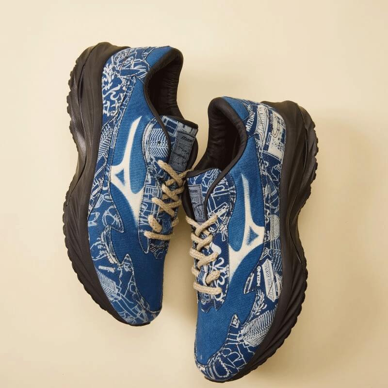 MIZUNO 24AW 8/24 WAVE RIDER β DYED BY BUAISOU D1GD244101 01:ネイビーブルー×ホワイト【WAVE RIDER β】【藍染 BUAISOU】