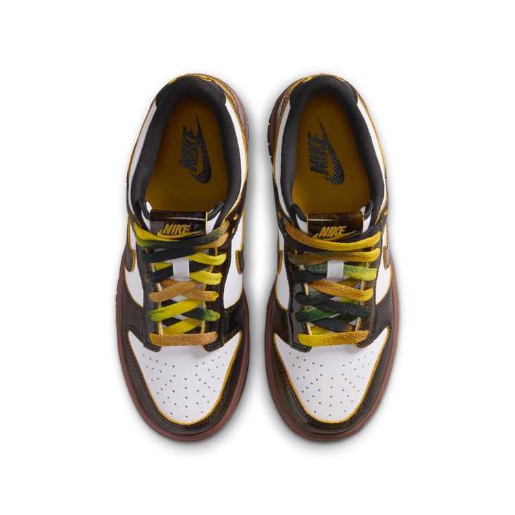 NIKE FA25 NIKE DUNK LOW SE GS ホワイト/ブライトシトロン-ブラック-ファウナブラウン HQ9294-100