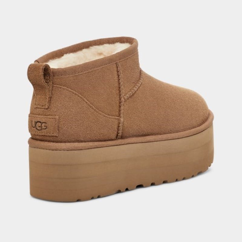 【送料無料】UGG 23FW  W CLASSIC ULTRA MINI PLATFORM CHESTNUT 1135092-CHE