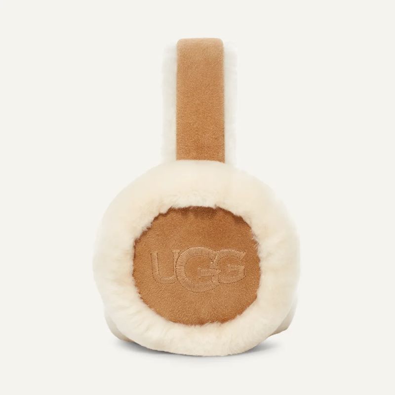 UGG C/O W SHEEPSKIN EMBROIDERY EARMUFF Chestnut 20955-CHE チェスナッツ