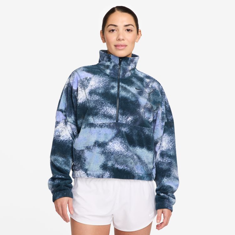 NIKE HO24 NIKE W ONE Therma-FIT POLAR AOP FULL ZIP L/S HOODIE アーモリーネイビー/アーモリーネイビー FZ6970-478