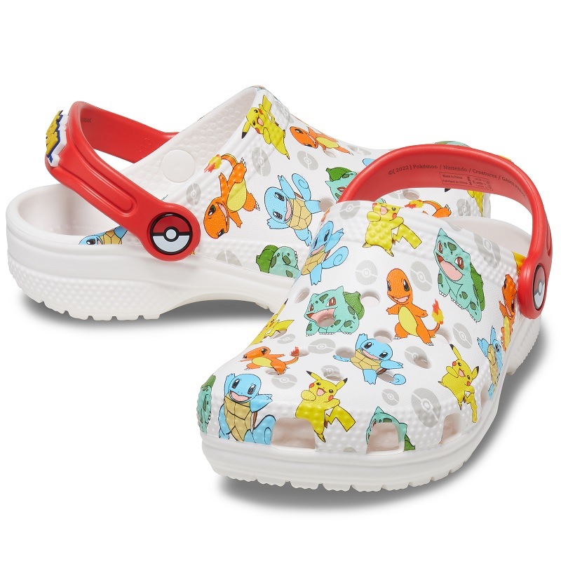【ポケモン】crocs C/O クッロクス クラシック ポケモン クロッグ キッズ KIDS' CLASSIC POKEMON CLOG White/Multi 207739-94S ホワイト/マルチ