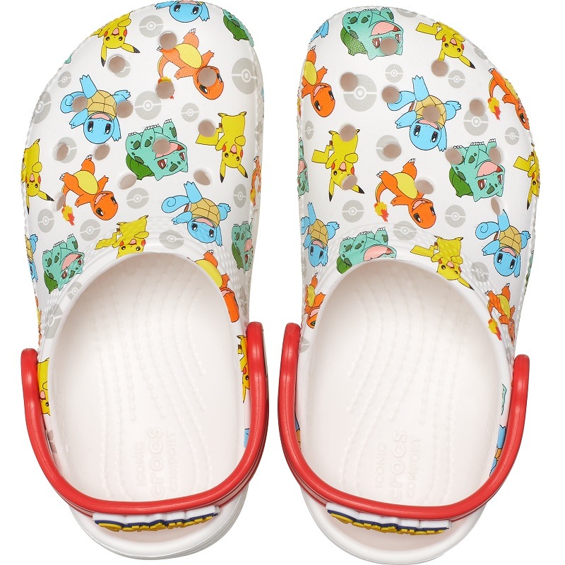 【ポケモン】crocs C/O クッロクス クラシック ポケモン クロッグ キッズ KIDS' CLASSIC POKEMON CLOG White/Multi 207739-94S ホワイト/マルチ