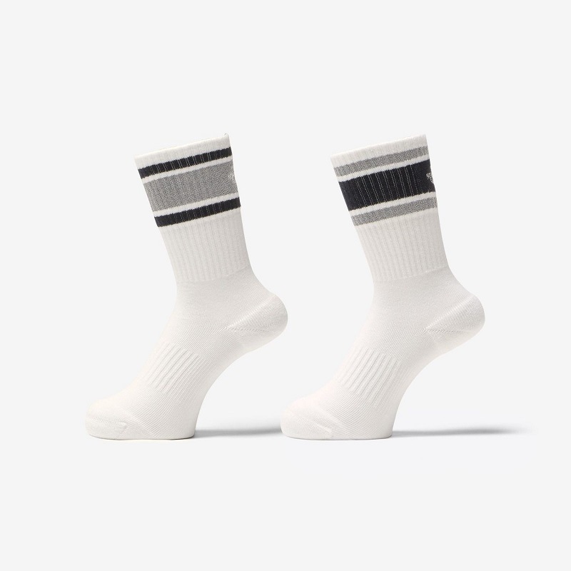 【2足パック】【蓄光糸／反射糸】THE NORTH FACE 24SS ザ・ノースフェイス TNF リフレクト 2P クルー TNF Reflect 2P Crew ホワイト NN82414-W