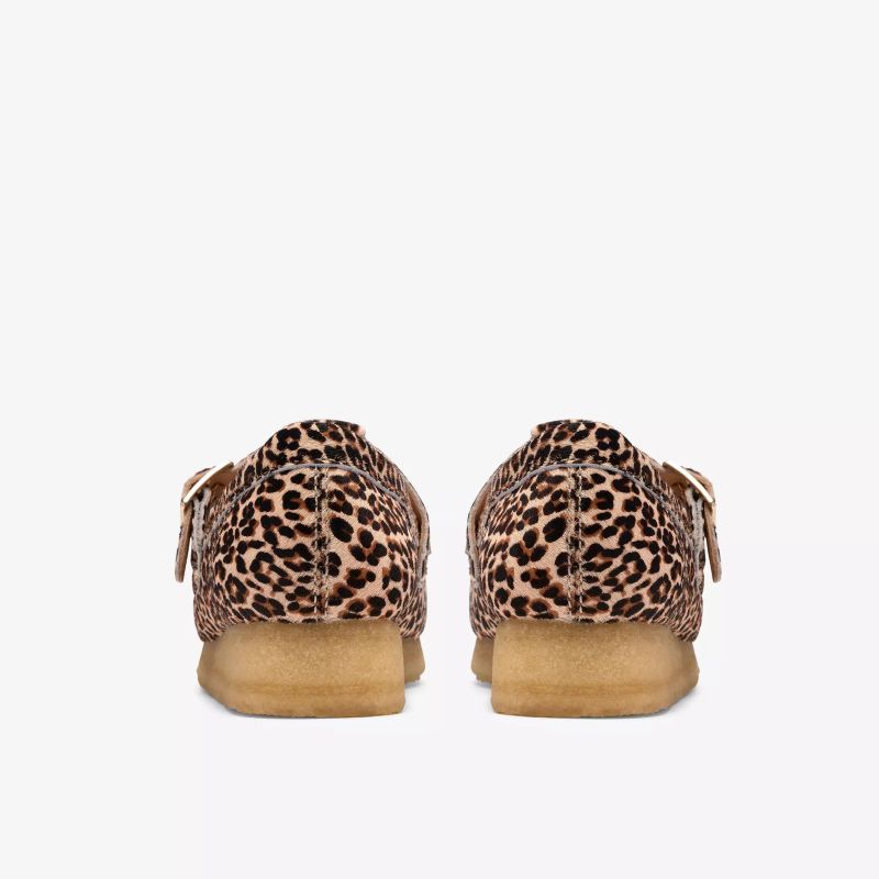 Clarks SS26 W Wallabee T Bar Leopard Print 26185594