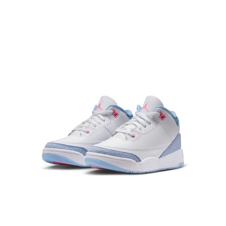 JORDAN BRAND AIR JORDAN 3 RETRO (GS) WHITE/PINK GLOW-COBALT