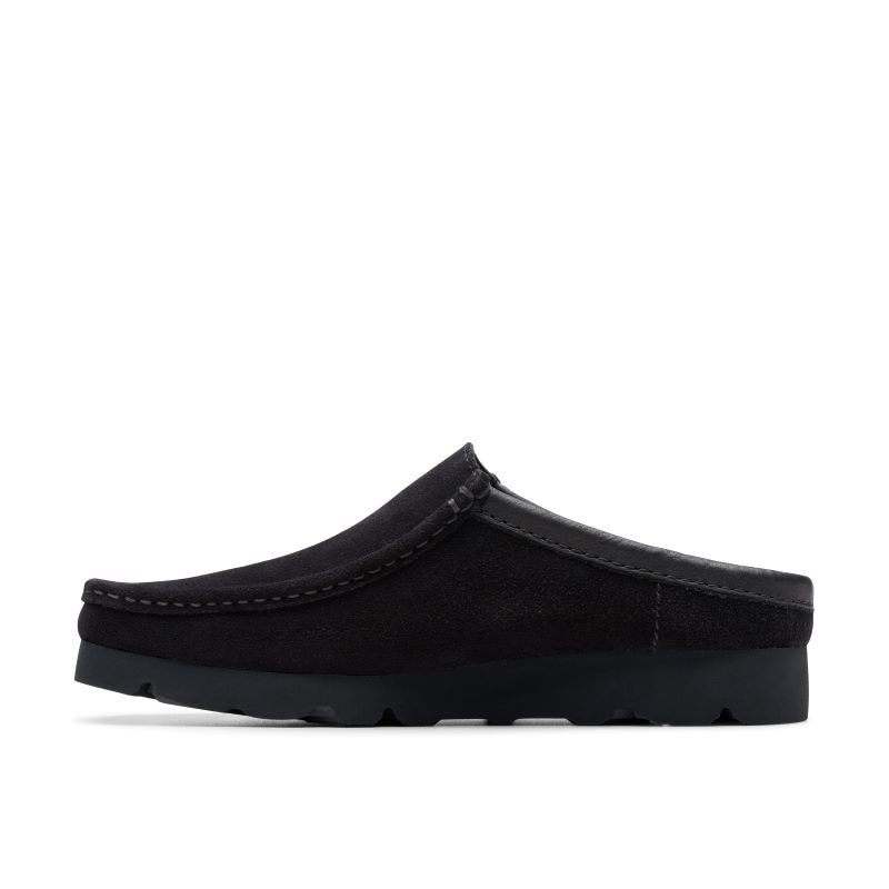 【セール30%OFF】Clarks SS25 クラークス M Wallabee Slip Black Suede 26180443 メンズシューズ  ブラックスエード
