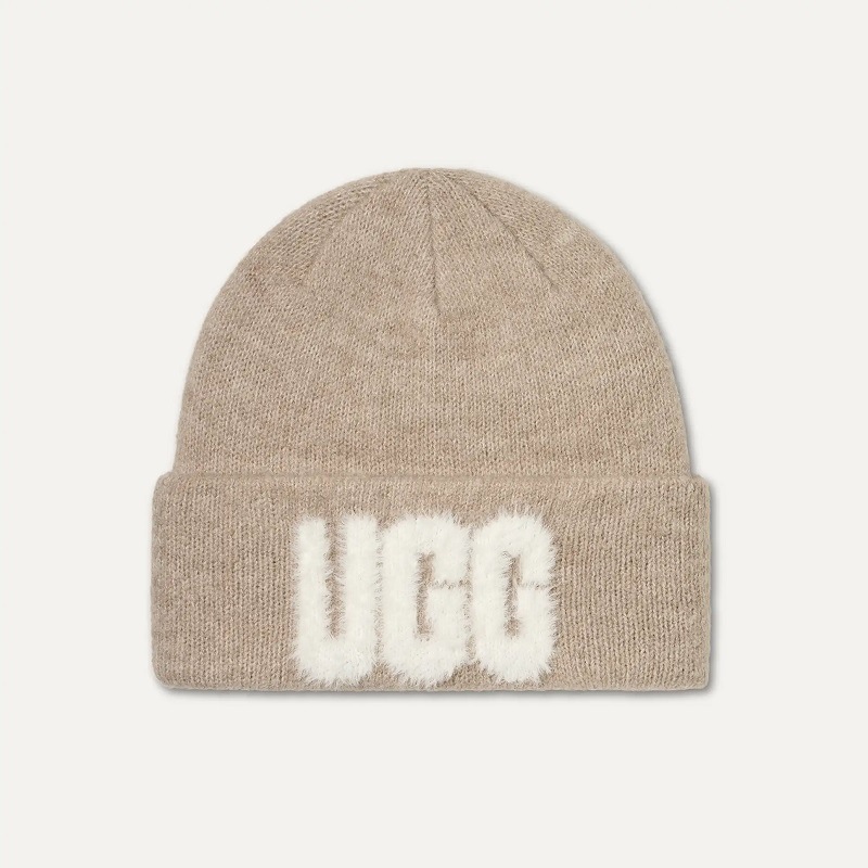 UGG AW26 9/16 U FUZZY UGG LOGO BEANIE CREAM 105248-CRM