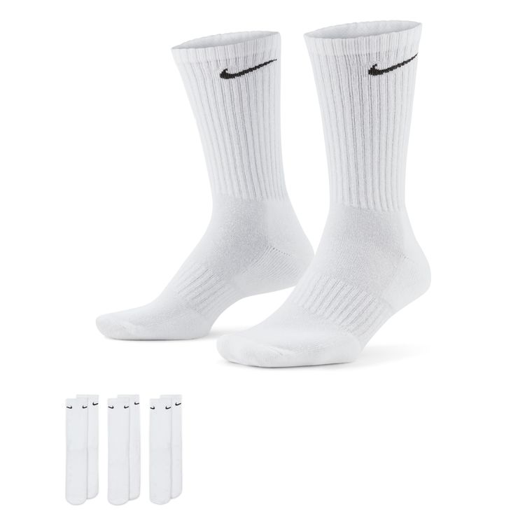 NIKE SP26 NIKE 3P EVERYDAY CUSHIONED CREW SOCKS ホワイト/ブラック SX7664-100
