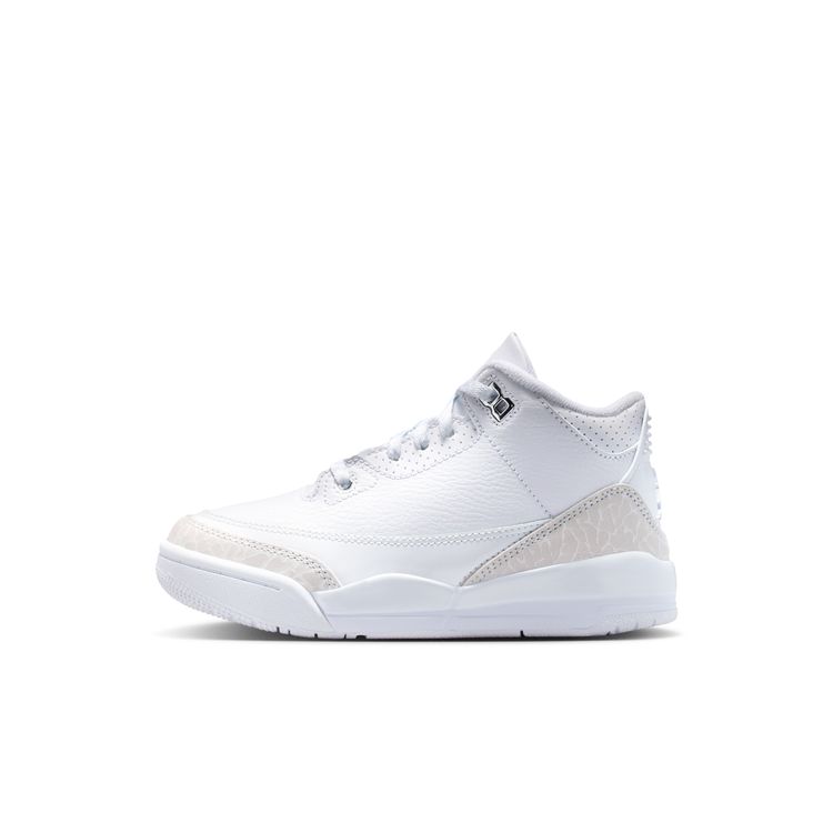 JORDAN BRAND FA25 7/5 JORDAN 3 RETRO PS ホワイト/メタリックシルバーホワイト DM0966-111