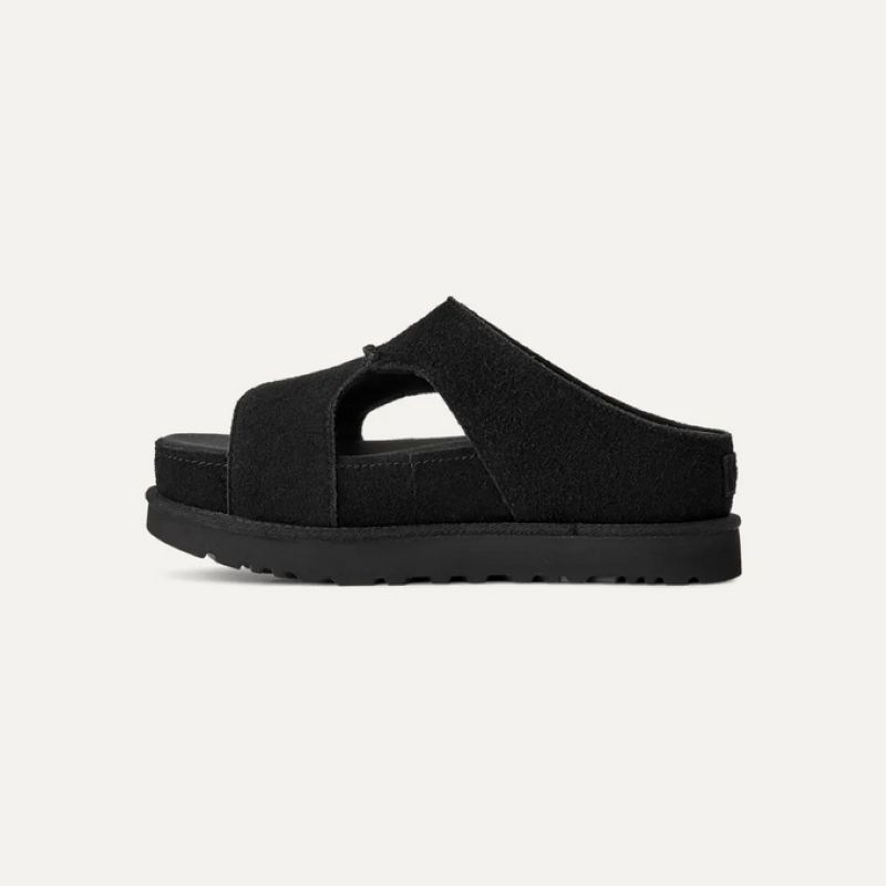 UGG S26 2/2 W GOLDENSTAR HI CUTOUT SLIDE BLACK 1175132-BLK