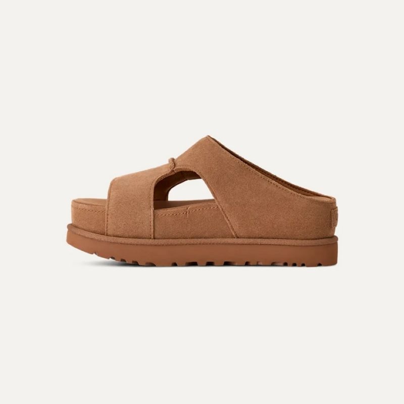 UGG S26 2/2 W GOLDENSTAR HI CUTOUT SLIDE CHESTNUT 1175132-CHE