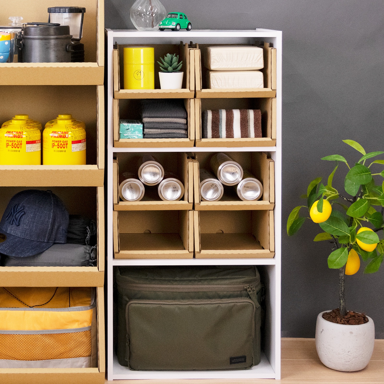 大ロットお得品】yamapac スタッキングコンテナ ダンボール製 Sサイズ