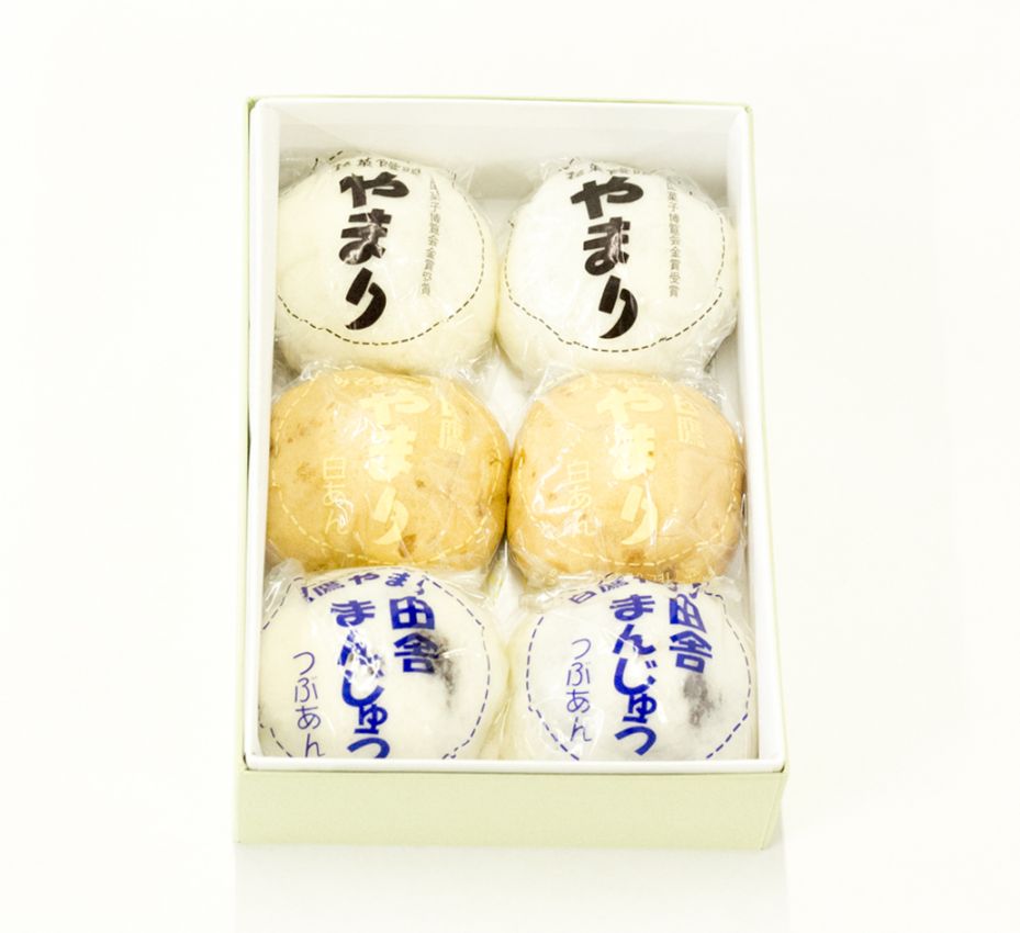 彩り饅頭 詰め合わせ（6個入り）やまり・みそ白・田舎【通常商品】