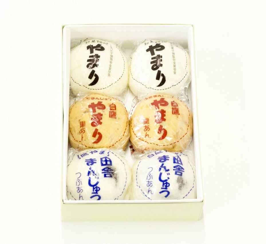 彩り饅頭 詰め合わせ（6個入り）やまり・みそ黒・田舎【通常商品】