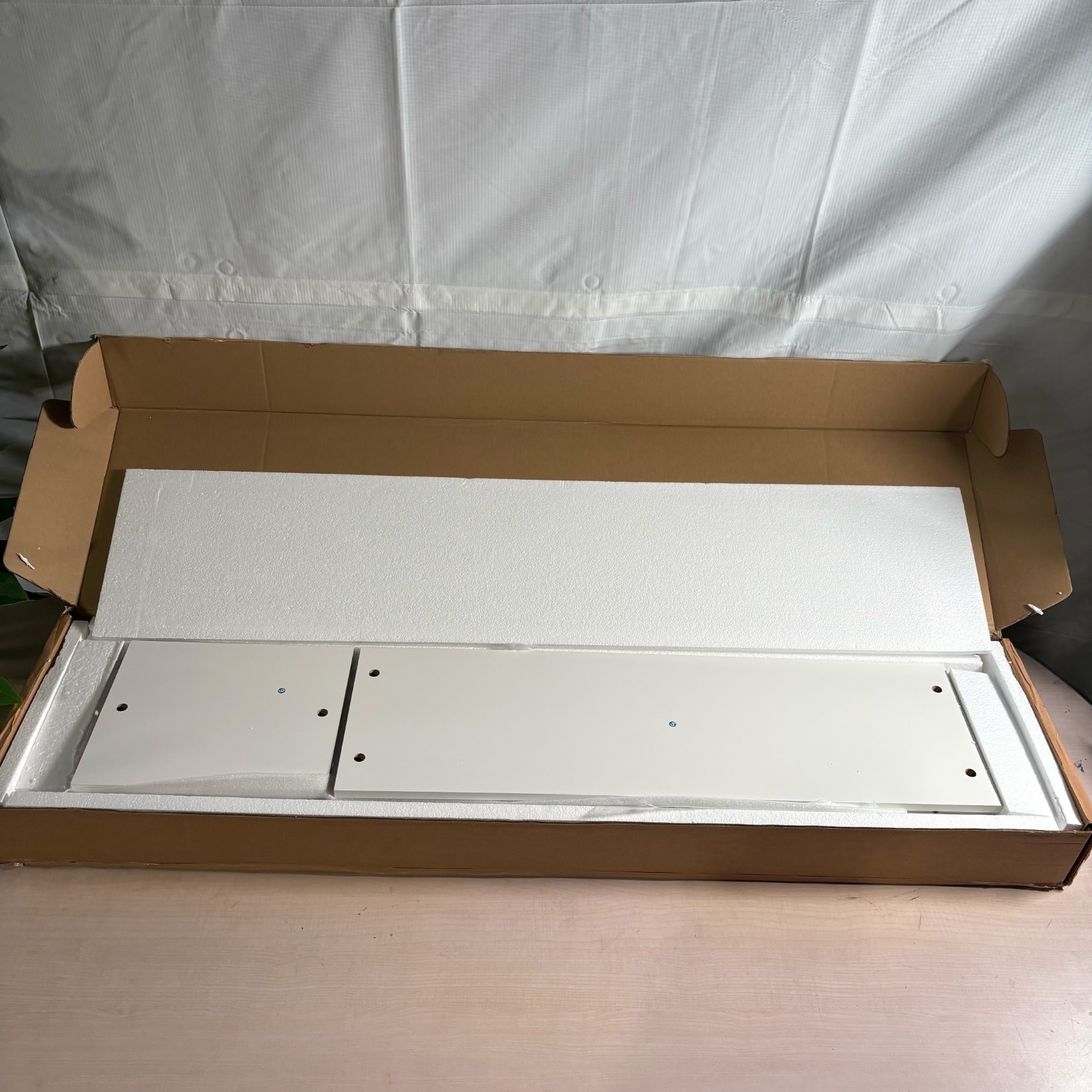 Fenge モニター台 卓上 モニタースタンド パソコン台 机上 2段 108cm 引き出し 木製 アクリル製 白 pcモニター台 ...