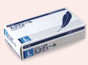 プラスチック手袋（パウダーフリー）エコヴェール YG-500-3 Lサイズ 