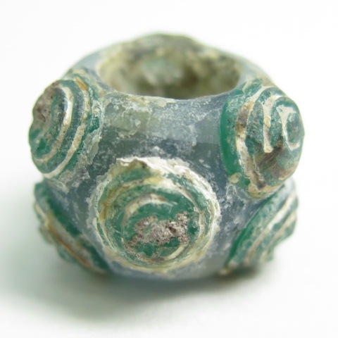 古代中国戦国玉 多眼貼付筒形大玉トンボ玉 ガラス蜻蛉玉 根付 緒締玉提げ物装飾品 古代中国戦国玉 多眼貼付筒形大玉トンボ玉 ガラス蜻蛉玉 根付