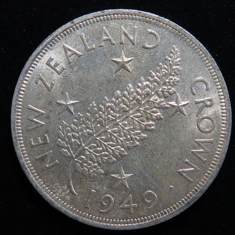 2880. 美品 銀貨 1949年 ニュージーランド ハーフクラウン 2880. 美品 銀貨 1949年 ニュージーランド ハーフクラウン 2880