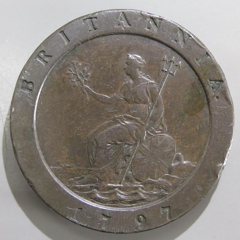 外国銭】 イギリス 車輪銭 2ペンス銅貨 1797年 （極美品） | 世界の