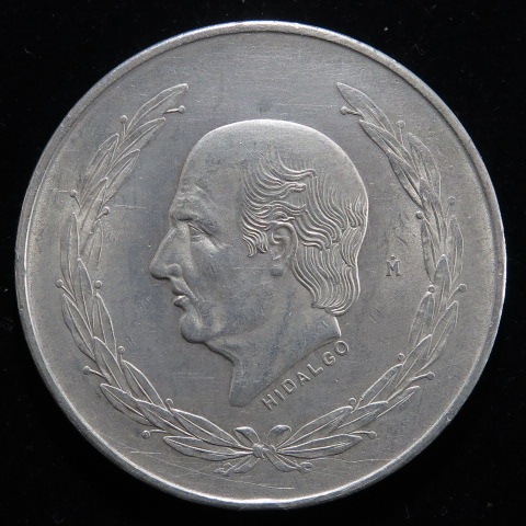 外国銭】 メキシコ イダルゴ 5ペソ銀貨 1954年 （準未使用） | 世界の