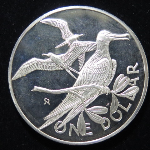 外国銭】 バージン諸島 1ドルプルーフ銀貨 1974年 （未使用） | 世界の