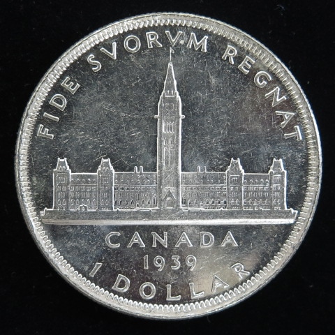 1ドル 1939 ジョージ6世 カナダ訪問  外国古銭 銀貨 古銭 外国銭】 カナダ 英国王訪問 1ドル銀貨 1939年 （未使用） | 世界の