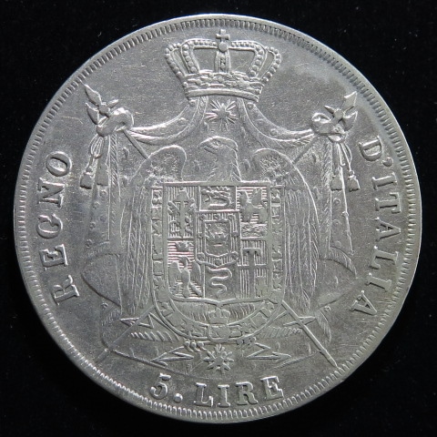 1879年 イタリア 5リラ 銀貨　ウンベルト1世 1879年 イタリア 5リラ 銀貨 ウンベルト1世 1879年 イタリア 5