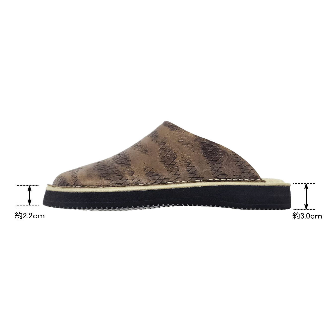 SABOT EMBOSS BRN MENS