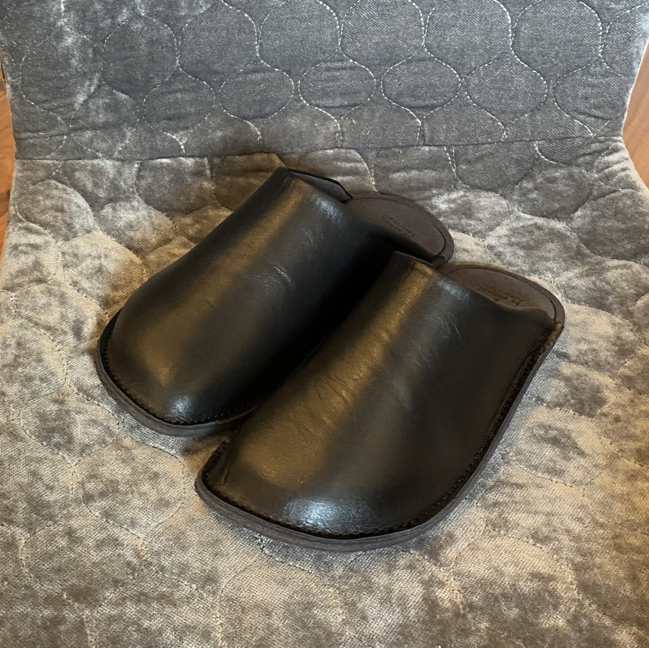 Reelaスリッパ【スムースレザーBLK】 Reela スムースレザー BLK(ブラック)
