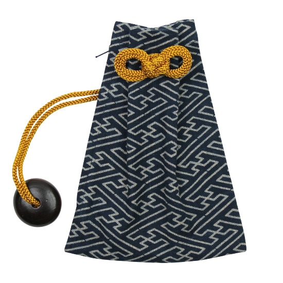 腰下げ巾着袋／むら糸 「紗綾型（さやがた）」（紺）など祭り