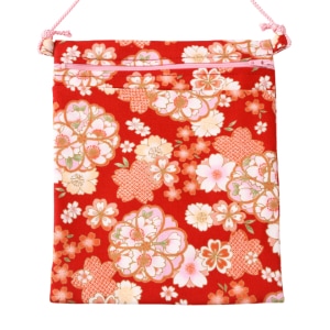 ポシェット〔大〕／鯉口柄 「乱れ桜（紫）（赤）（白）」