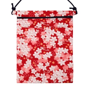 ポシェット〔大〕／鯉口柄 「薄桜（赤）」
