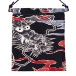 ポシェット〔大〕／鯉口柄 「黒龍（濃紺）（黒）（茶）（白）」