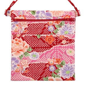 ポシェット〔小〕／鯉口柄 「花鹿の子（黒）（紫）（赤）」
