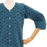 オリジナル鯉口シャツ【青海波彩り】／紺／大人用S〜3L