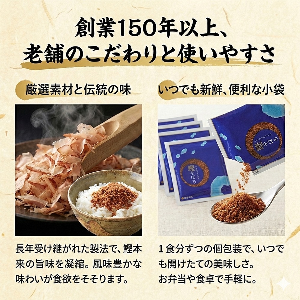 【送料無料　メール便配送】 創業150年以上の鰹節屋がつくる かつおそぼろふりかけ 7g 12袋 24袋 個包装
