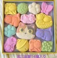 プチプラ　ほんの気持ちの贈り物　ふわっとくちどけ　和菓子 和三盆糖 干菓子 ねこづくし 落雁 お返し 内祝い 猫 谷中堂