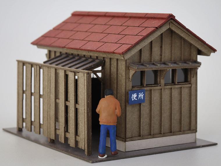 【着色済ペーパー製組立キット】　便所小屋A(1/83)（梅桜堂クリックポスト対象商品）