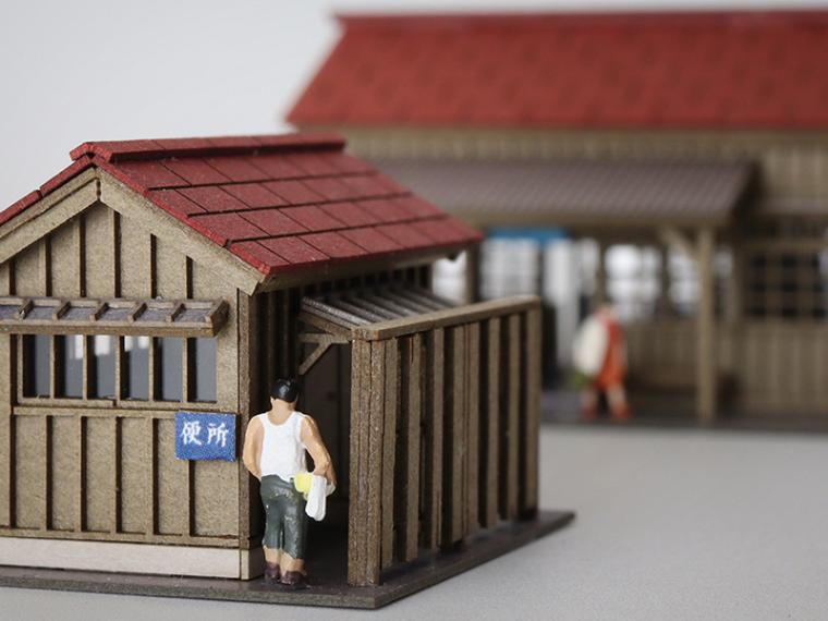 【着色済ペーパー製組立キット】　便所小屋A(1/150)（梅桜堂クリックポスト対象商品）