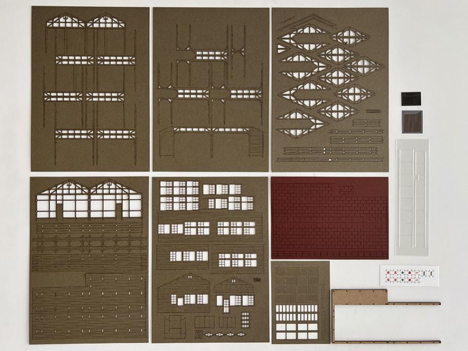 【着色済ペーパー製組立キット】　杉沢の２線機関庫Ⅱ(1/87)