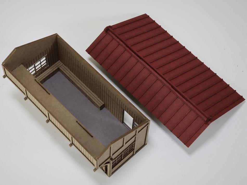 【着色済ペーパー製組立キット】　無人駅A(1/80,1/87)（梅桜堂クリックポスト対象商品）