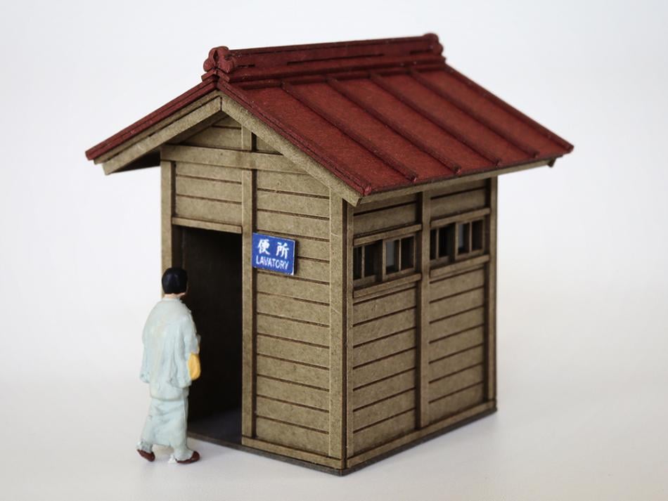 【着色済ペーパー製組立キット】　便所小屋B(1/83)（梅桜堂クリックポスト対象商品）