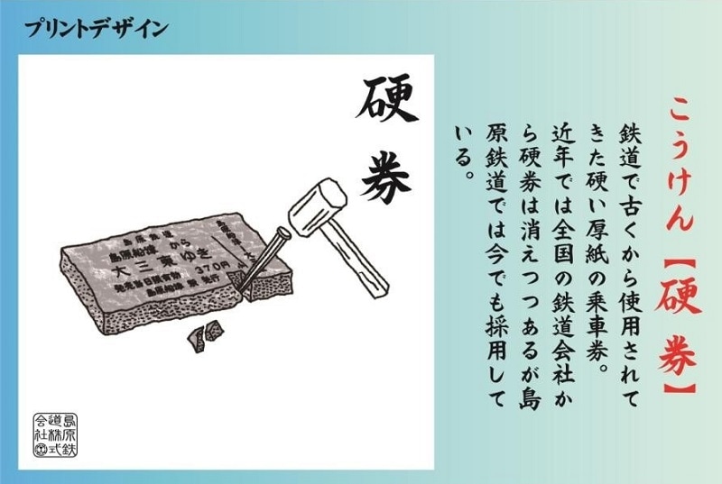 島鉄（しまてつ）島原鉄道　あるあるTシャツ（硬券）