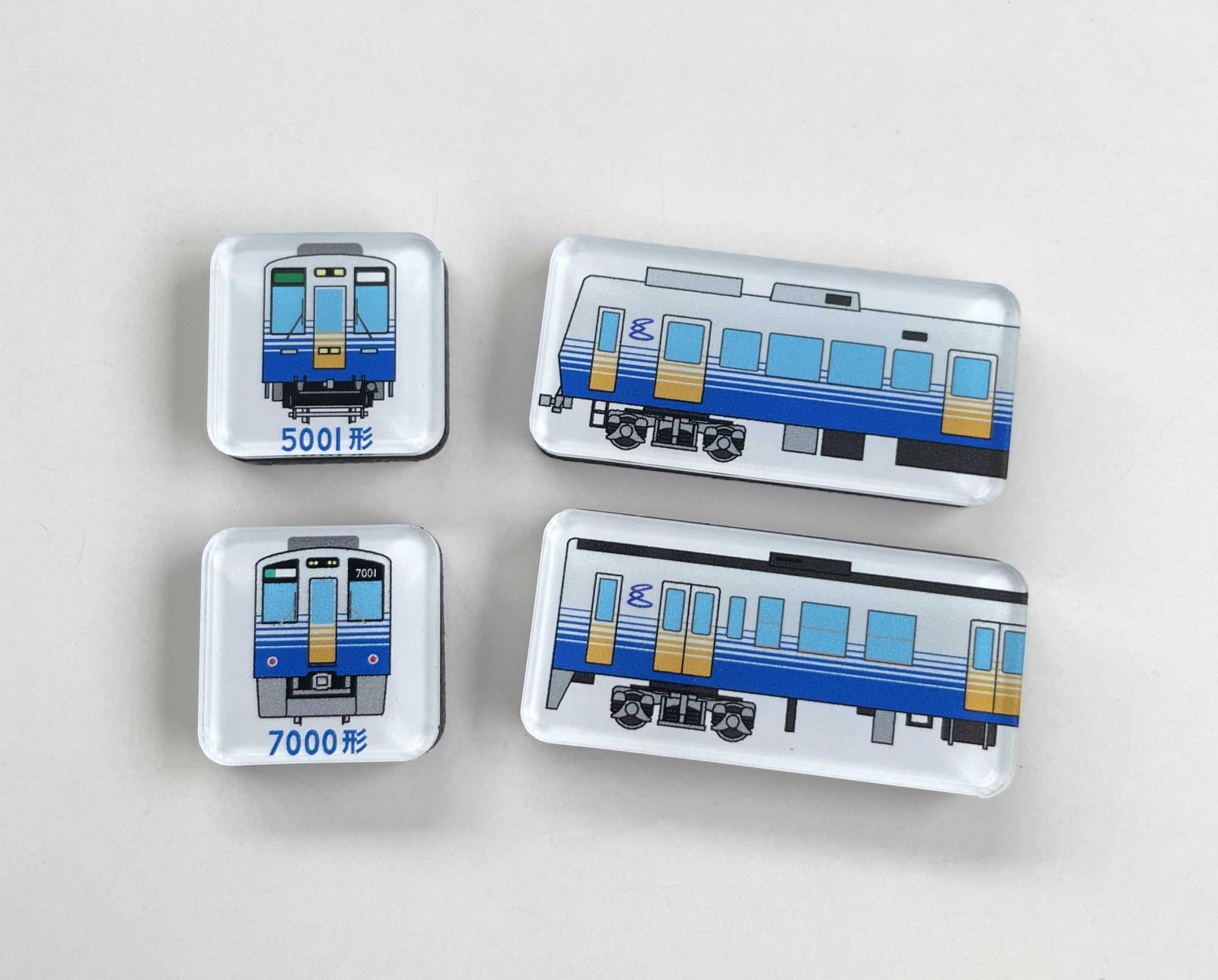 【鉄道部品】えちぜん鉄道 スタフ 6枚セット えちぜん鉄道 マグネットセット（5001形&7000形）｜鉄道ひろば
